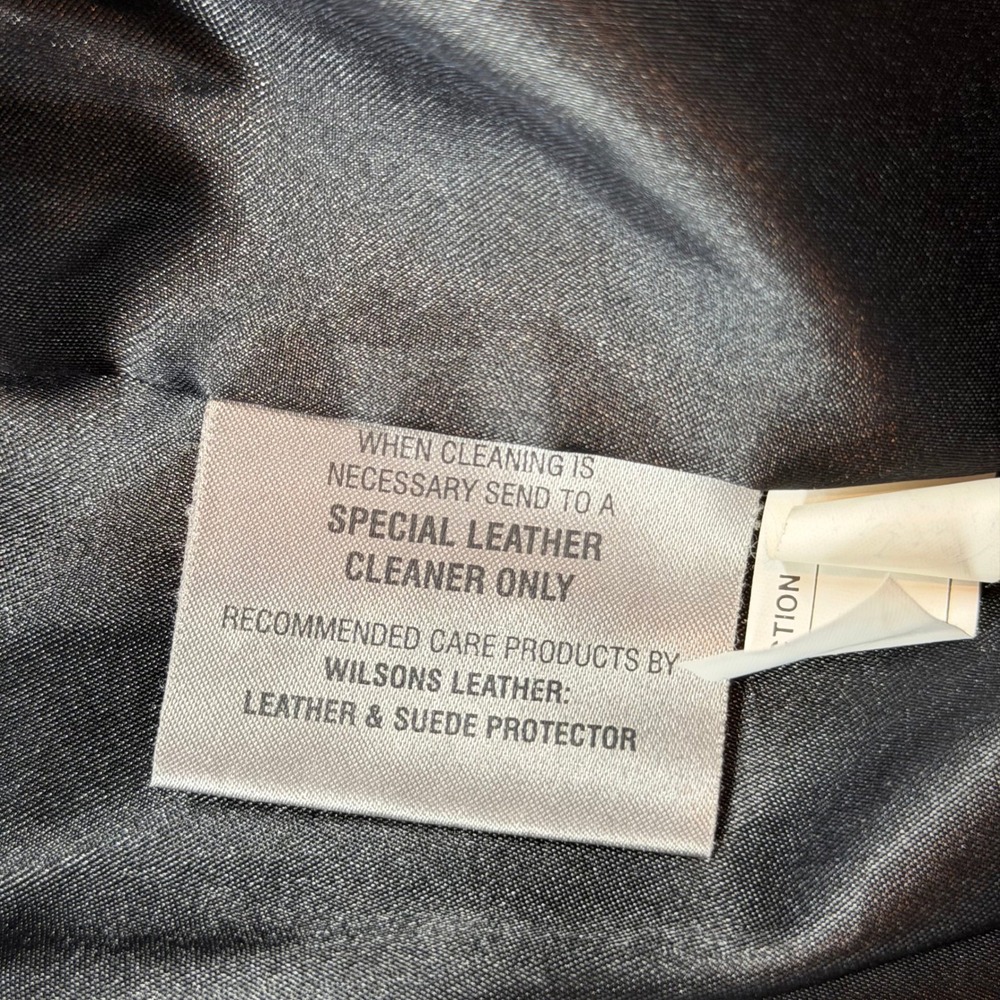 Wilsons‎ Leather Pelle Studio Jacket Womens M Black Good Zip Mock Neck Moto - Picture 6 of 8